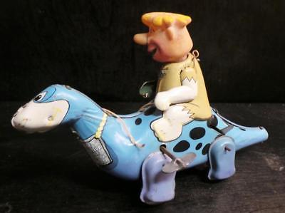 Vintage Marx Flintstones Barney Rubble and Dino Tin Litho Windup Toy