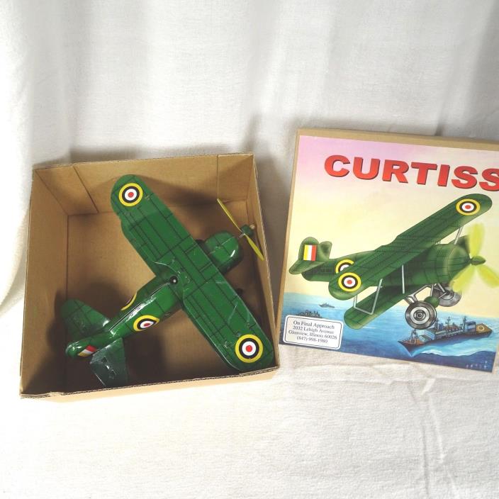 Curtiss Tin Wind Up Airplane MS 454  Green