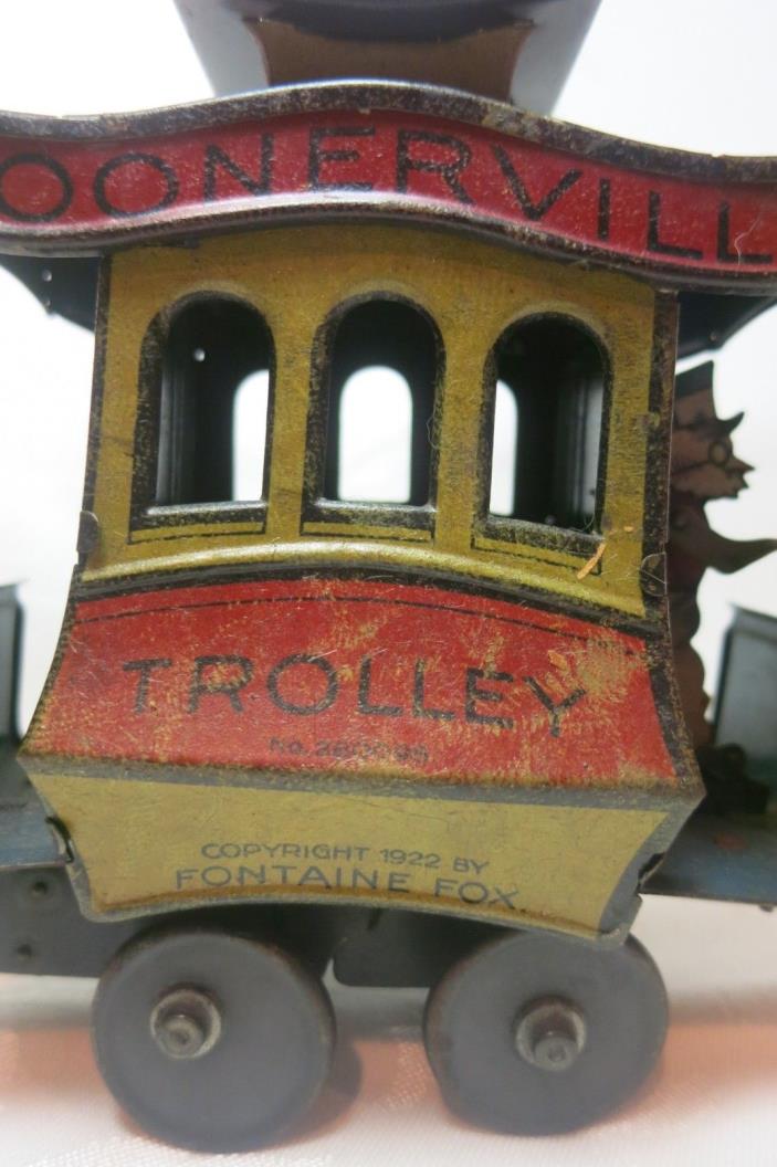 Antique 1922 Toonerville Trolley Tin Windup Toy Germany