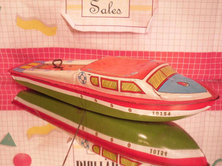 Ohio Art Tin Litho Cabin Cruiser USA Vintage Toy Boat