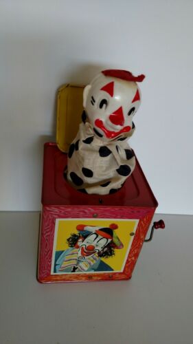 Vintage 1950s MATTEL Clown Tin Music Box