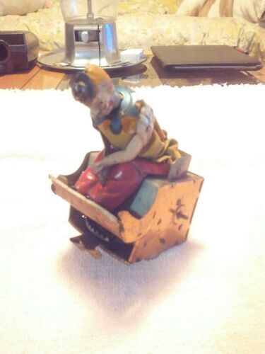 Vintage Antique Wind Up Tin Toy Clown Made in Germany - Antique - Rare for parts