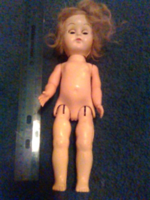 VINTAGE WALKING DOLL JOINTED PLASTIC DOLL HEAD TURNS WHEN YOU MOVE LEGS