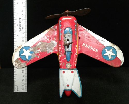 WIND-UP TIN TOY AIRPLANE
