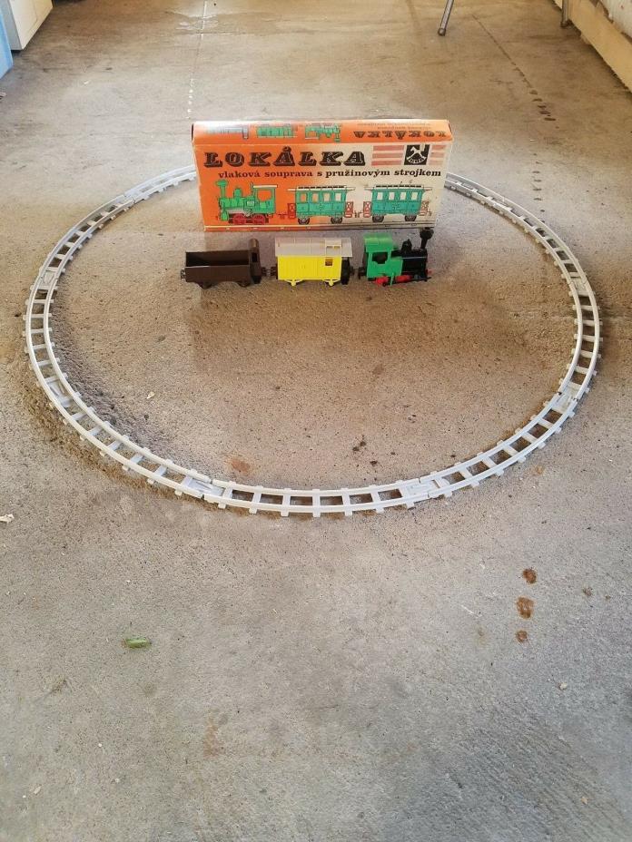 Vintage Lokalka Igra Train Set with Tracks wind up collectible in Original Box