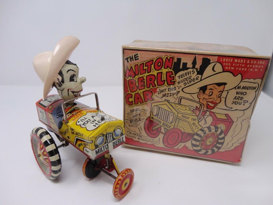 Early Marx Toys Tin Litho Wind-up MILTON BERLE CAR 1940's