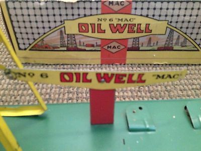 ANTIQUE MAC NO. 6 OIL WELL TIN LITHOGRAPHED WIND UP TOY IN ORIGINAL BOX RARE