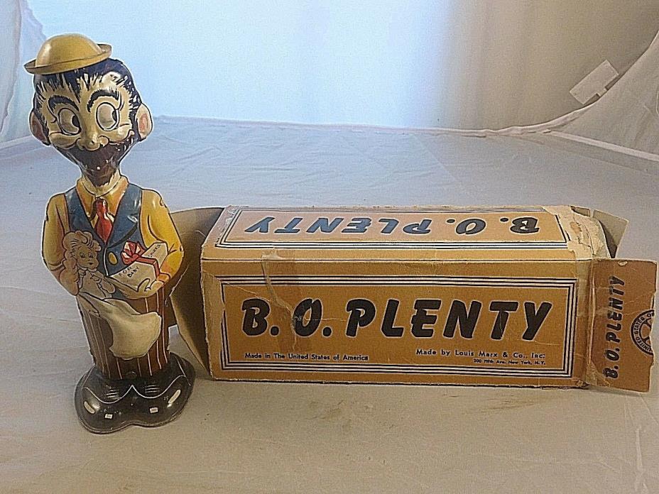 VINTAGE MARX TOYS B.O. PLENTY WIND-UP TOY with BOX