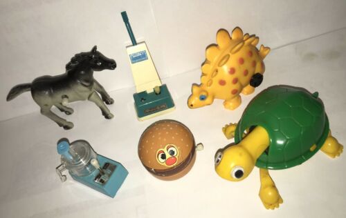 Windup Toys Lot Of 6: Dinosaur,Turtle,Horse,Vacuum,Blender, Hamburger,etc.(#7g