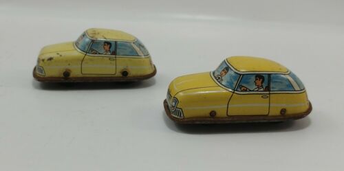 1964 TECHNOFIX 2 YELLOW CARS FOR LIFT GARAGE MADE IN WESTERN GERMANY