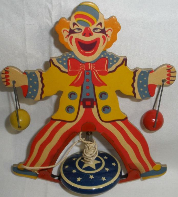 Wonder Clown spinning clown top with box Nesco