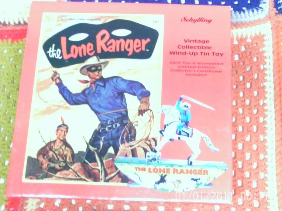 THE LONE RANGER WIND UP TIN TOY- WATCH- GAME- FLASHLIGHT