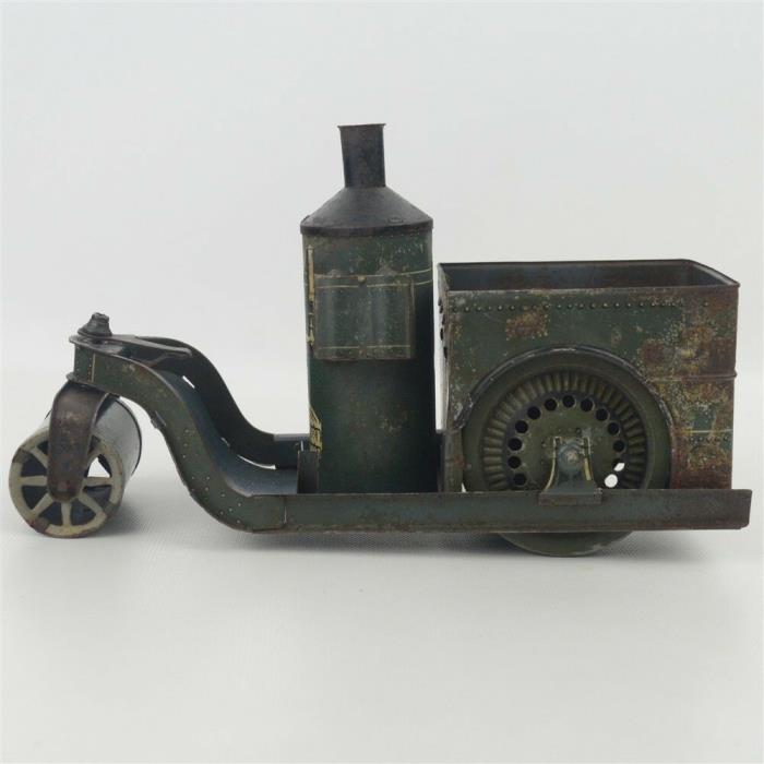 Scarce Bing Germany Uvalde Co. Steamroller Tin Clockwork Windup Toy Working
