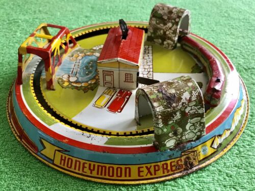 Antique 1937-38 Marx Toys Tin Litho Wind Up Honeymoon Express Train Toy Tin GIFT