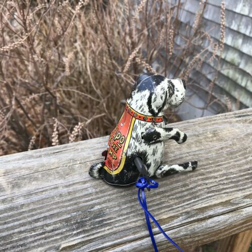 Vintage 1930's Marx Tin Litho Flipo The Jumping Dog Wind Up Toy With Key Works