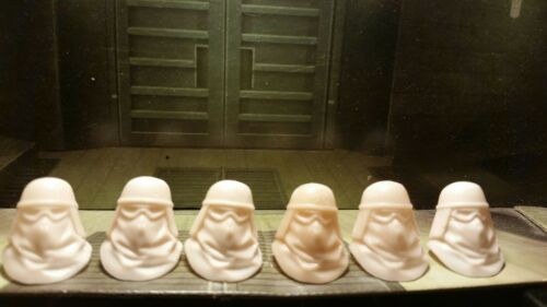 STAR WARS SNOW TROOPER  CASTED HOLLOW HELMETS 3 3/4 GREAT FOR CUSTOMS  SET OF 6