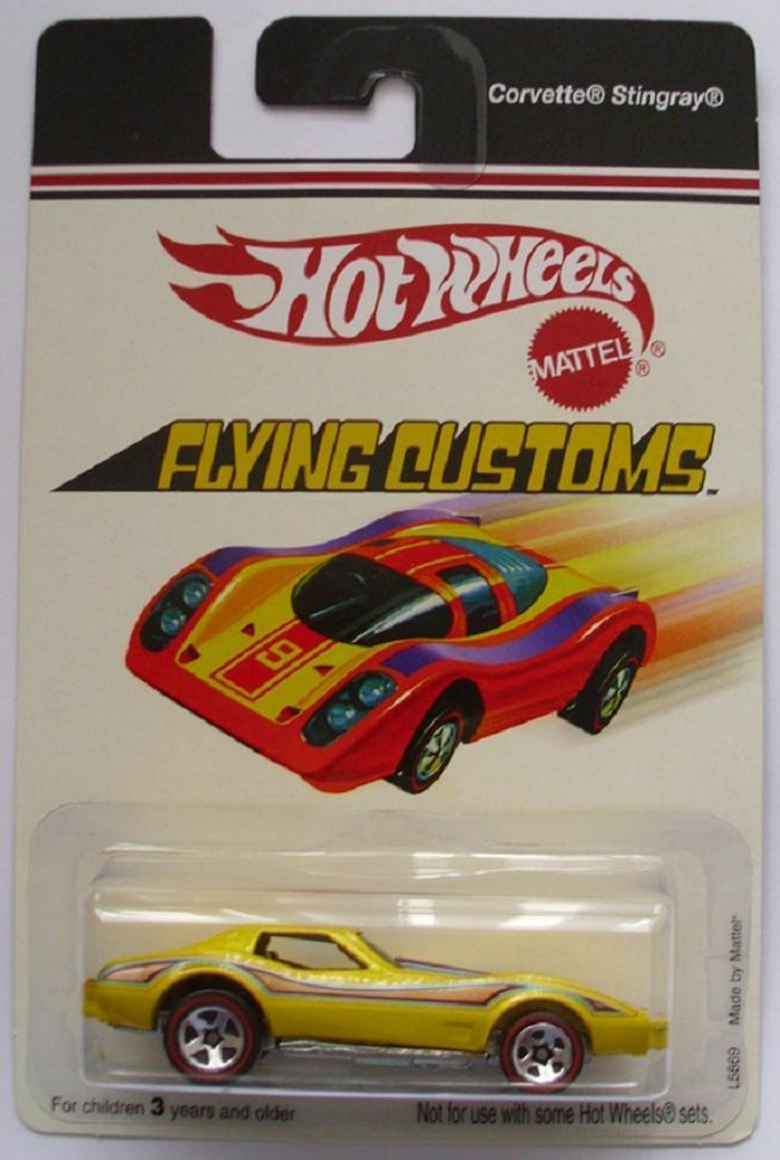 2007 Hot Wheels Target Exclusive Flying Customs Corvette Stingray Yellow RL5SPs