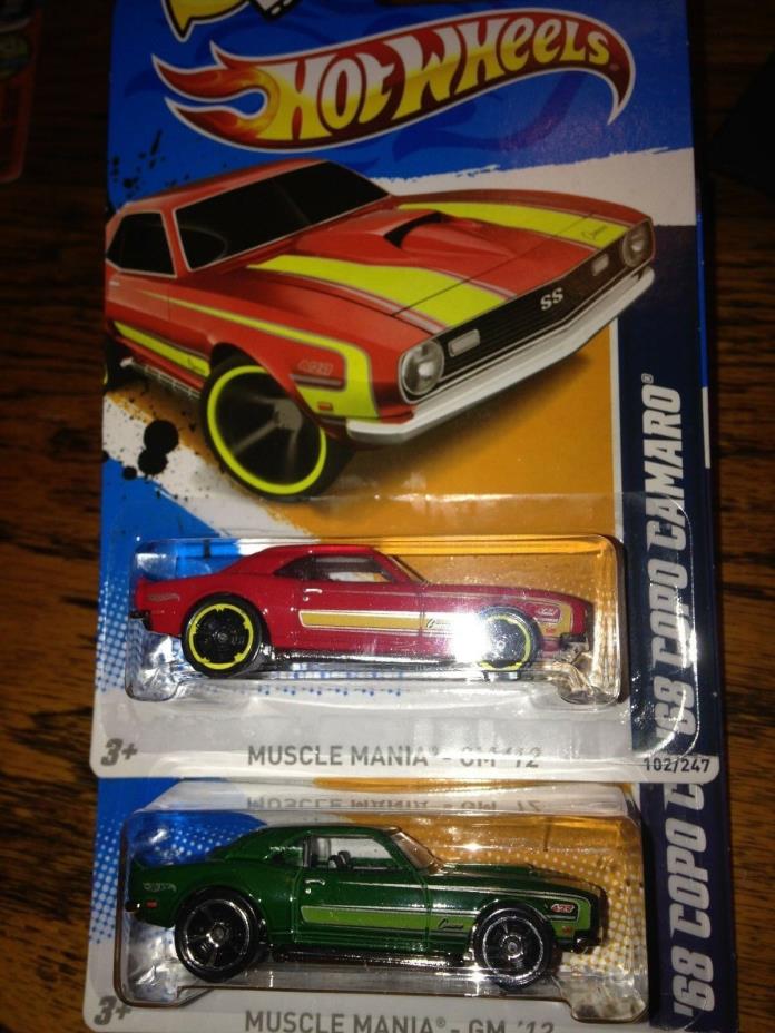 2012 Hot Wheels Muscle Mania 1968 COPO Camaro Green and Red Walmart Exclusive