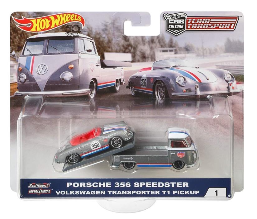 NEW MINT SEALED Hot Wheels Team Transport Porsche 356 Speedster & Volkswagen T1