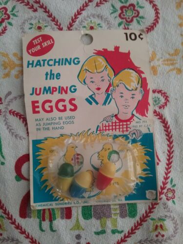 Vintage 1962 Chemical Sundries Hatching The Jumping Eggs Novelty Toy