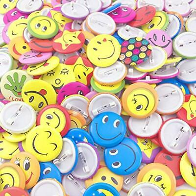 Mini Smiley Face Button Pins&xFF0C1.2 Inch Size - 72 Pack Home 