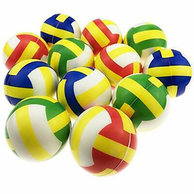 Mini Sports Stress Balls Volleyballs Fun, 12-Pack Foam 2.5" Relaxable Relief