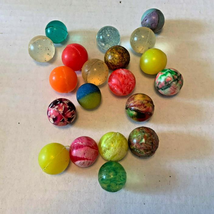 Rubber Bouncy Ball Lot Vending Machine Toy Abstracts Solid Tie Dye Solid Lot of