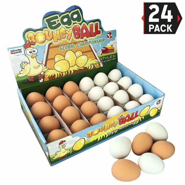 Bouncy Easter Egg Realistic Fake Rubber Bouncing Rubber Eggs Party Favors 24Pcs