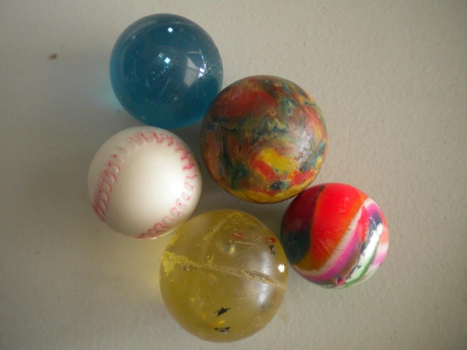 Bag of 5 Assorted Rubber Bouncing Balls Toys Play Game
