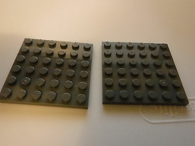 2x LEGO: Plate 6 x 6 (#3958)  Dark Grey