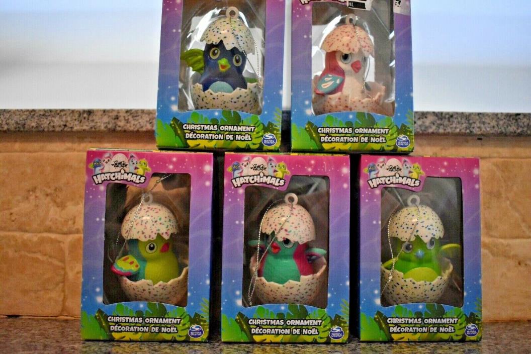 Hatchimals Ornaments Lot of 5 Different Hatchimals BRAND NEW IN BOX