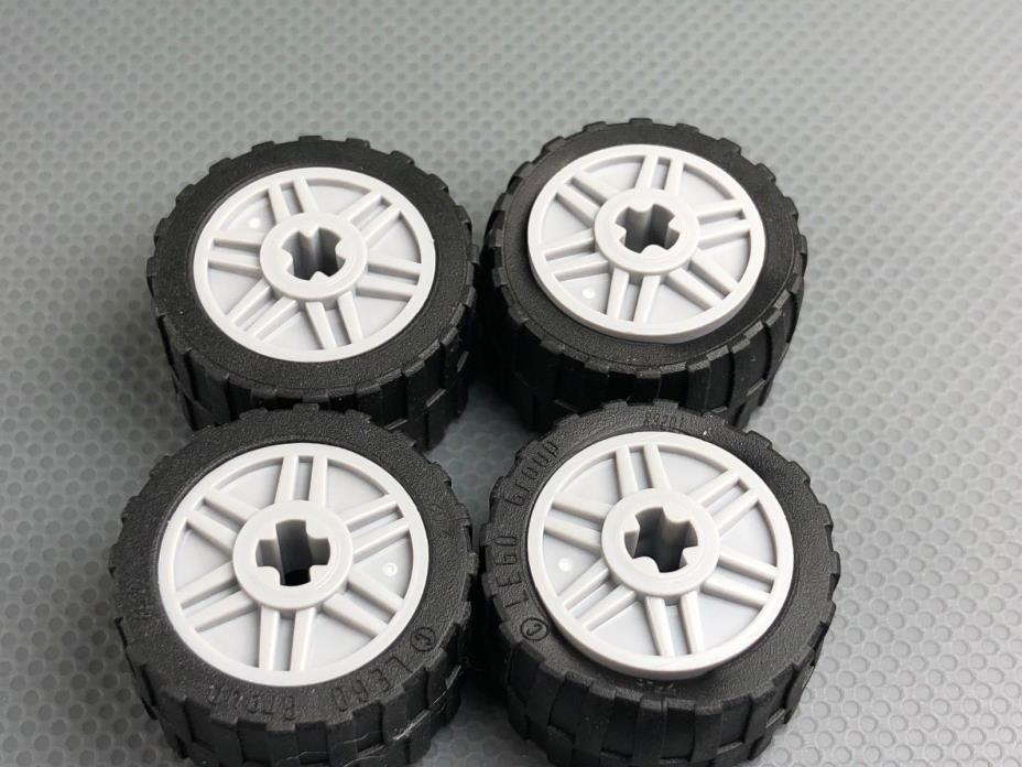 New LEGO LBG Wheels 18mm x 14mm Lot of 4 Authentic 24x14 Tires Shallow Tread
