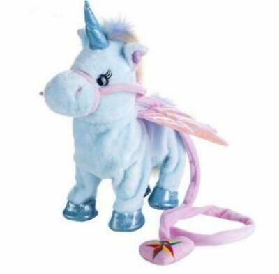 Electric Walking Unicorn Plush Toy soft horse Stuffed Animal Toy Electronic sing