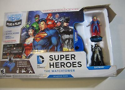 SUPERHERO GAME SYSTEM Video Game + Action Figures DC Comics Set BATMAN SUPERMAN