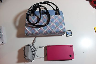 Nintendo DSI System Pink with purse case cord and game lot