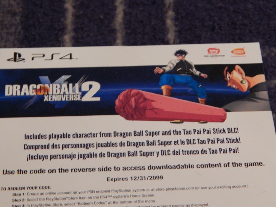 Dragon Ball Xenoverse 2 Digital DLC Only Playstation 4 PS4