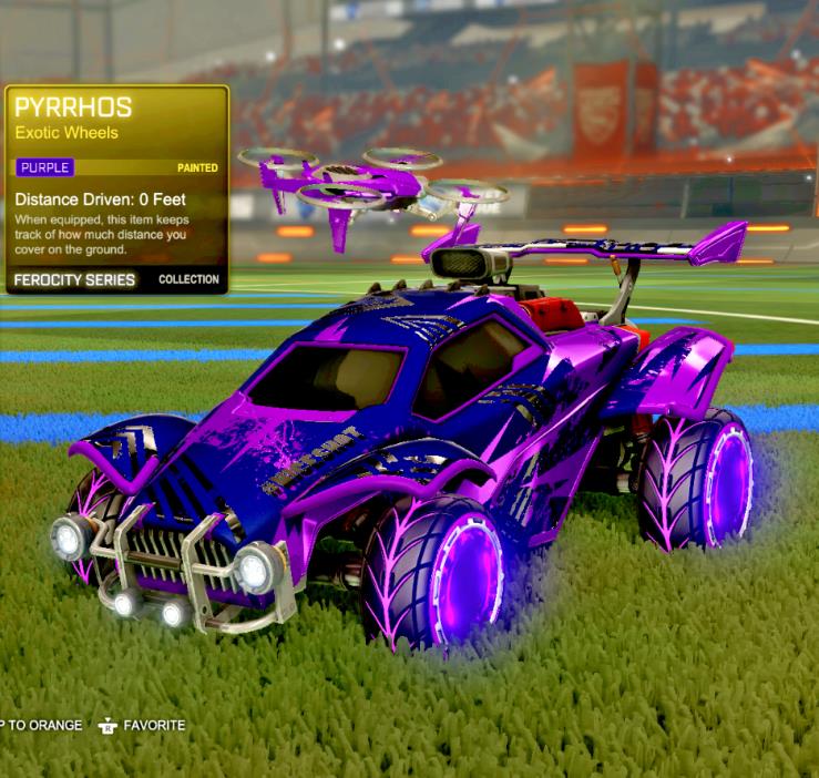 XBOX ONE *NEW* Purple Pyrrhos Exotic Wheels (FEROCITY CRATE) for Rocket League