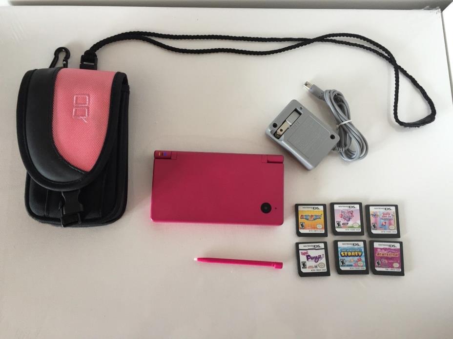 Nintendo DSi Hot Pink with Games Charger Case Stylus