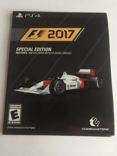 F1 2017 PS4 Special Edition Car Code Only!