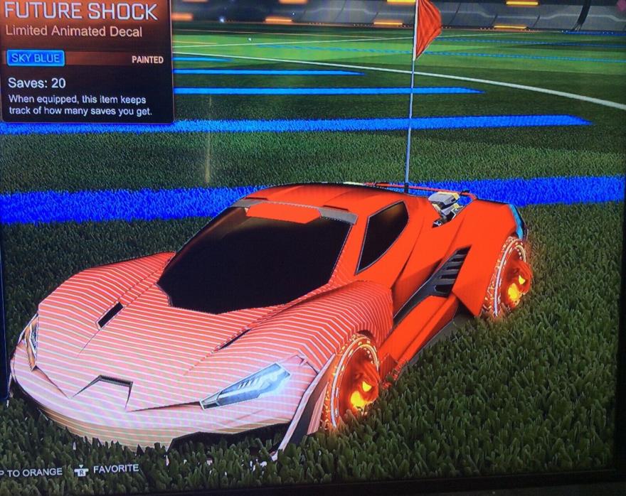 XBOX ONE  Rocket League -Limited Animated Decal Future Shock painted Sky Blue