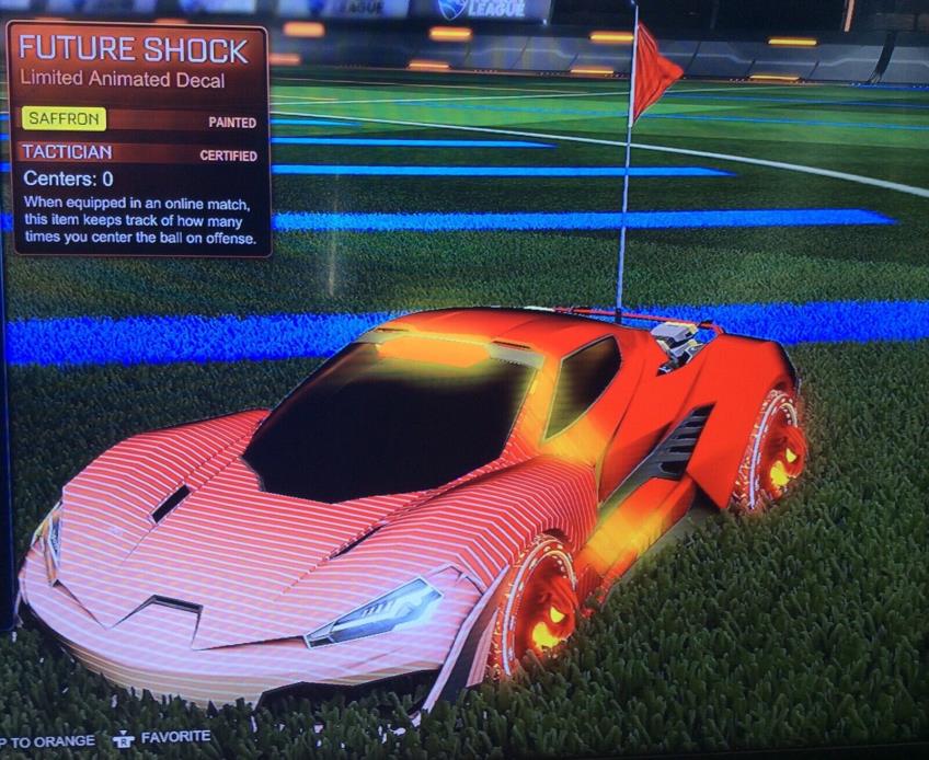 XBOX ONE  Rocket League -Decal Future Shock painted Saffron Certified Tactician
