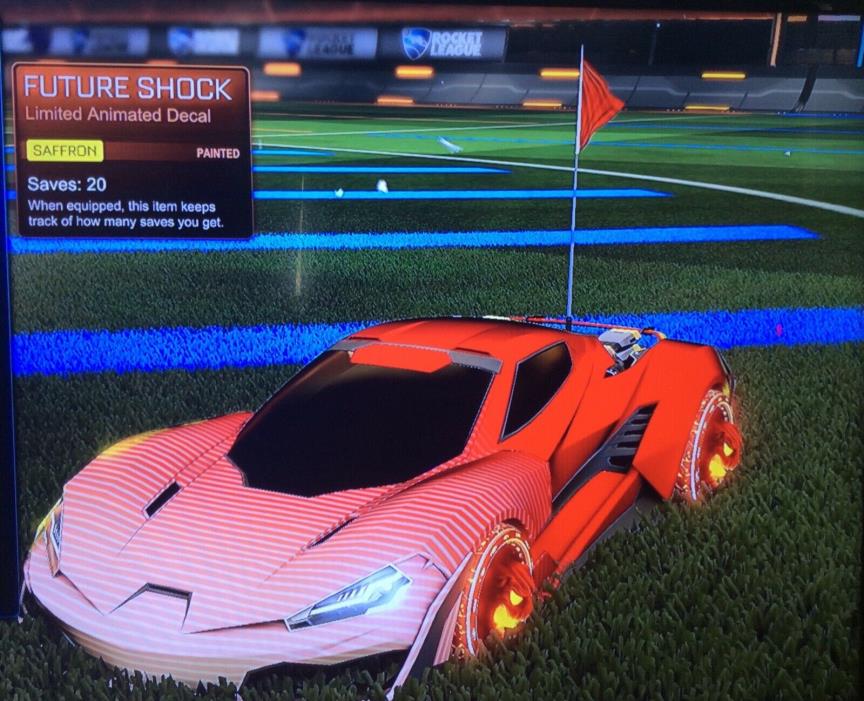 XBOX ONE  Rocket League -Limited Animated Decal Future Shock painted Saffron