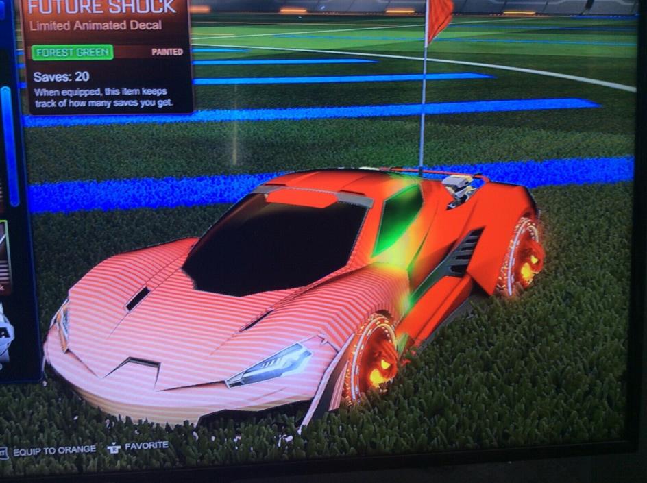 XBOX ONE  Rocket League -Limit Animated Decal Future Shock painted Forest Green