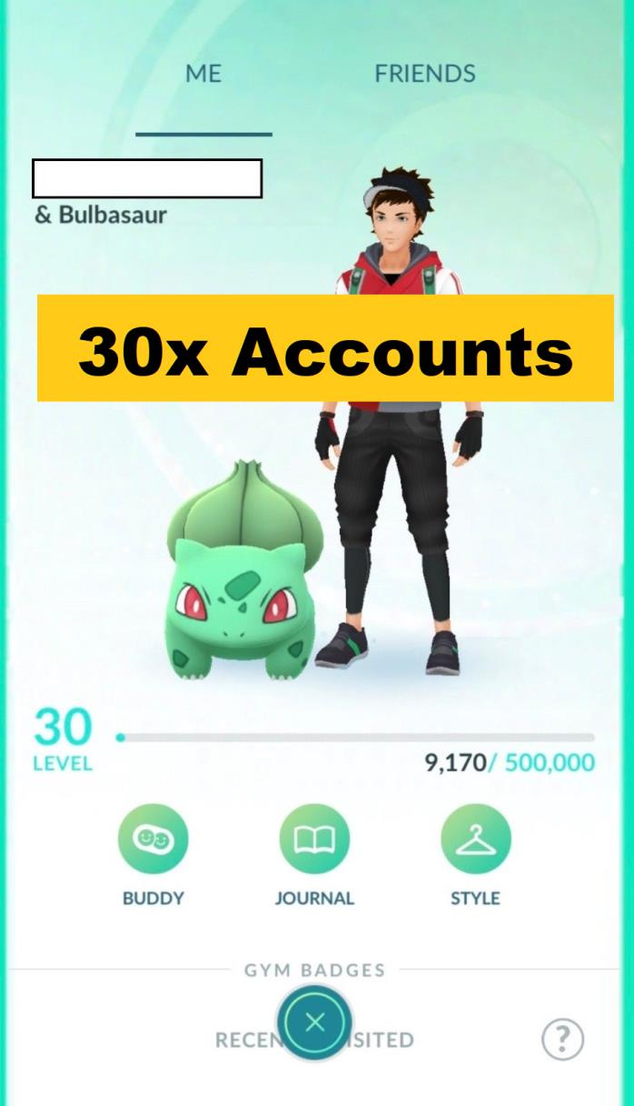 Pokemon Go | Level 30 | Bulk of 30x starter accounts