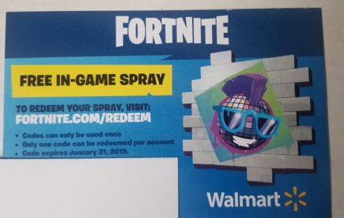 Fortnite Walmart Exclusive In Game Spray Code PS4 Xbox One
