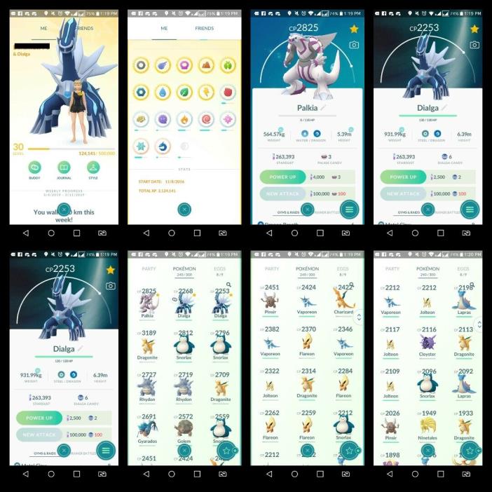 Pokemon go account lvl 30 - 3 legendary - lots of good pokemon - 290 k stardust