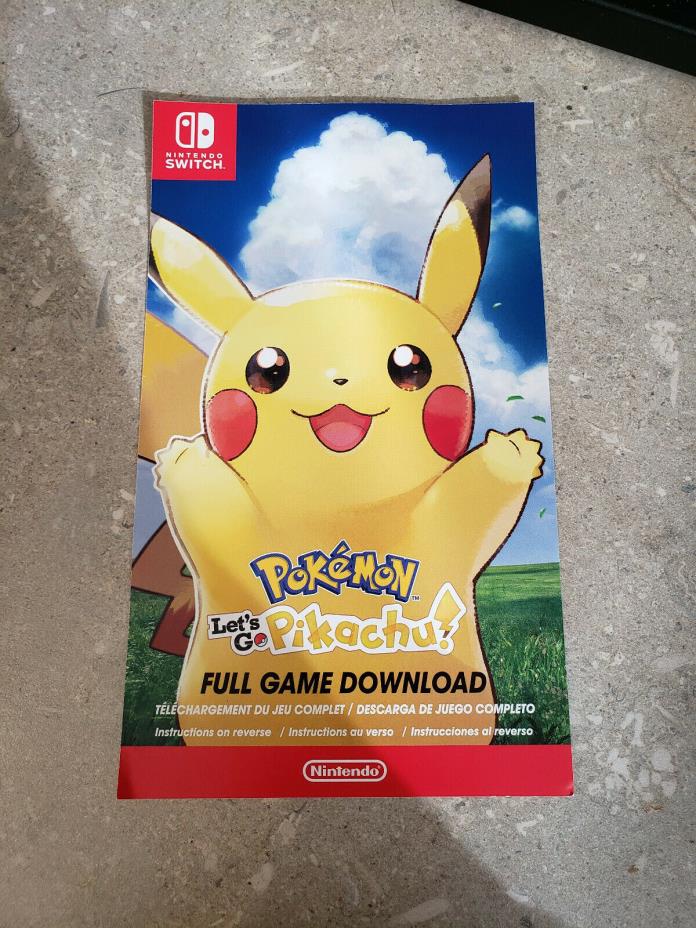 Let's Go Pikachu Full Game Digital Download Code