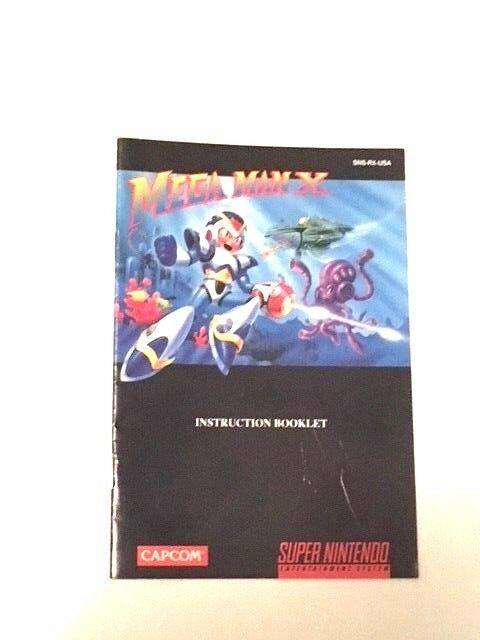 Mega Man X SNES Manual Only Instruction Booklet Super Nintendo