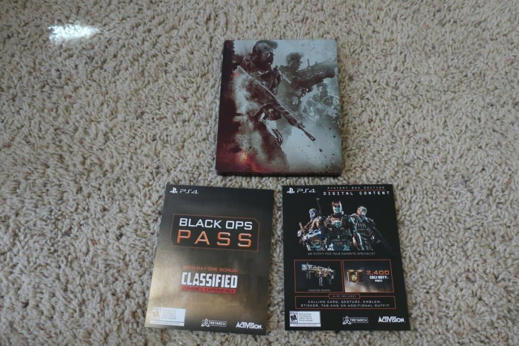 Call of Duty: Black Ops 4 IIII (Sony Playstation 4) Steelbook + DLC (Read Desc.)