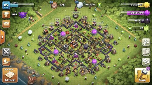 • Clash of Clans Game TH 10 Lvl 85, BH 6